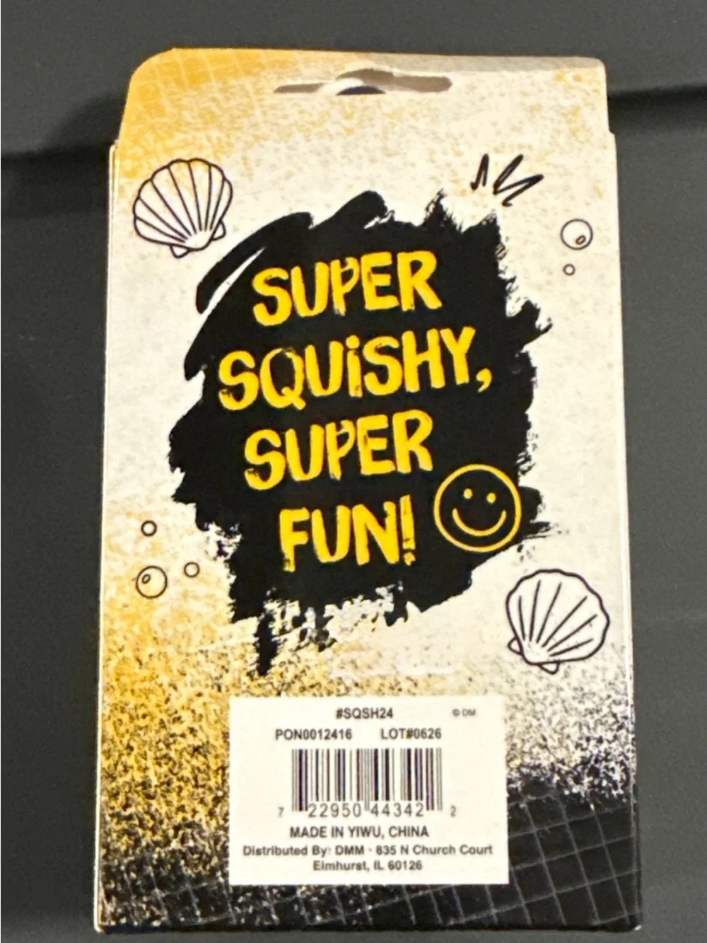Goolala Squishes Jelly Shelly Neon Green Glitter Seashell Super Squishy!! - NIB